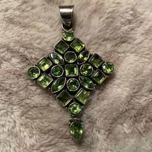 Sterling silver and peridot pendant